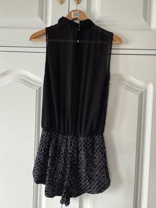 Mono Zara Negro Transparente Pedrería