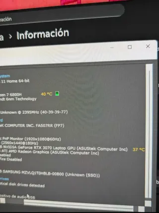 Portátil Gaming Asus TUF F15 Negro