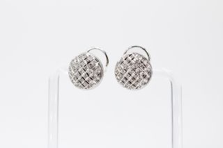 Pendiente De Oro Blanco De 18K Con Diamantes.. Ref: 023-04-00224