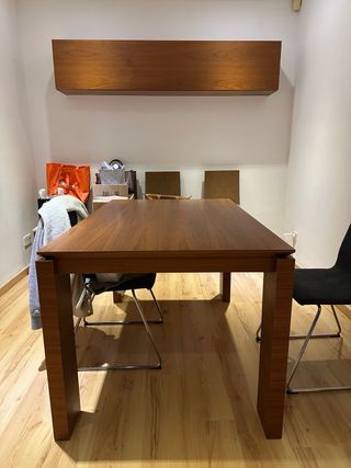 Mesa comedor extensible madera maciza artesanal