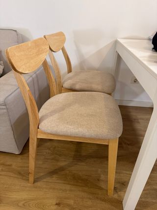 Sillas pack 2 sillas comedor madera Sklum beige