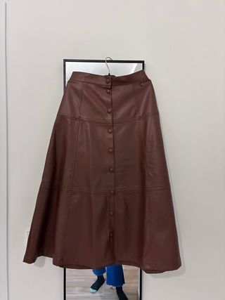 Falda efecto piel Pedro del Hierro marrón