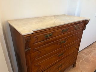 Mueble antiguo madera y mármol