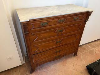 Mueble antiguo madera y mármol