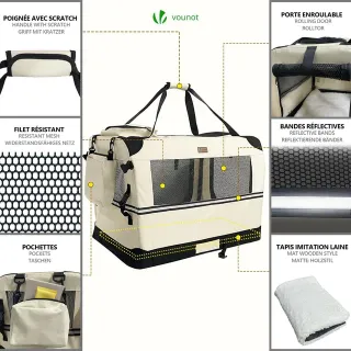 Transportín Perro Gato M 60x44x44cm, Bolsa Transpo