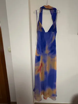 Vestido largo estampado foulard tie dye