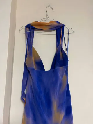 Vestido largo estampado foulard tie dye