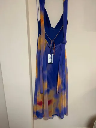 Vestido largo estampado foulard tie dye