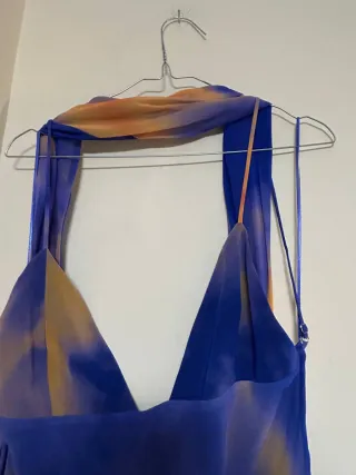 Vestido largo estampado foulard tie dye