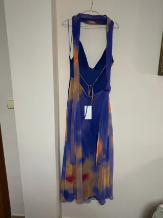 Vestido largo estampado foulard tie dye