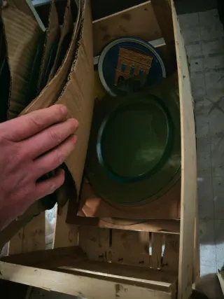 Piatti in vetro lavorato verde/blu