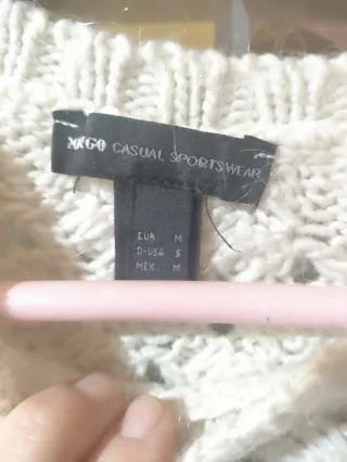 Jersey de lana beige trenzado