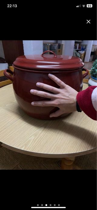 Olla de porcelana roja 18L