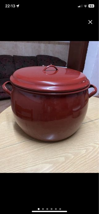 Olla de porcelana roja 18L