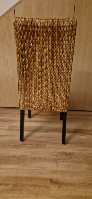 4 Sillas Ikea Hallsta Mimbre y Madera
