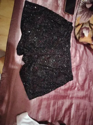 Top lentejuelas negro y rojo