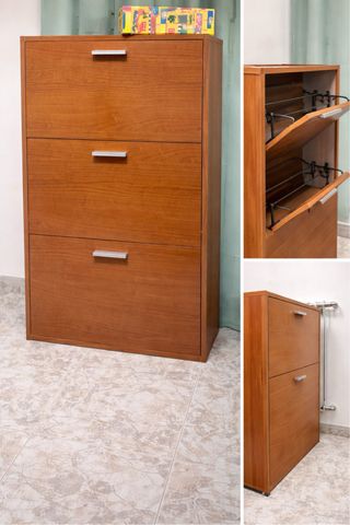 Zapatero madera 3 puertas gran capacidad