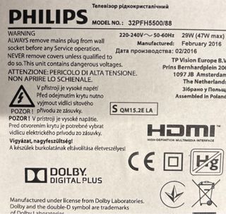 TV Philips Android 32 con soporte pared