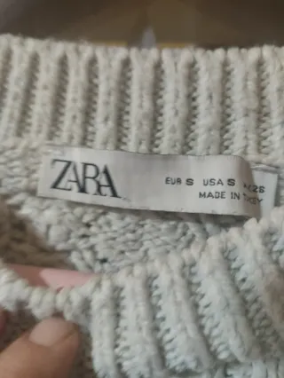 Jersey Zara Beige Punto Pompones