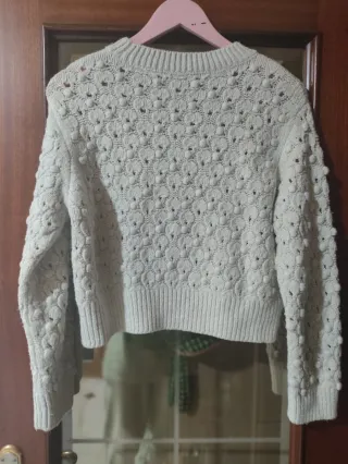 Jersey Zara Beige Punto Pompones