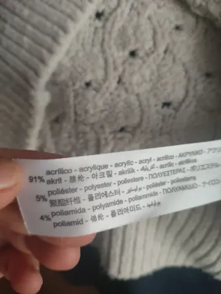 Jersey Zara Beige Punto Pompones