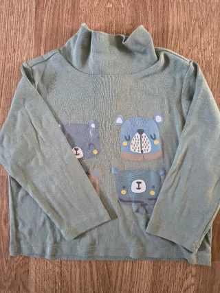 Camiseta niño cuello alto estampado osos