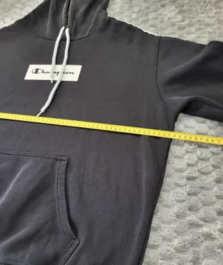 Sudadera Champion Negra Logo Cinta Vintage 90s Y2K