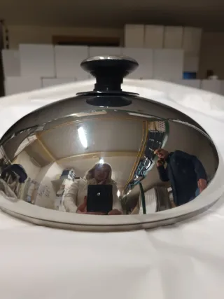 Casseruola 30 cm acciaio con coperchio a campana