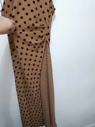 Vestido largo lunares lazo zara talla L