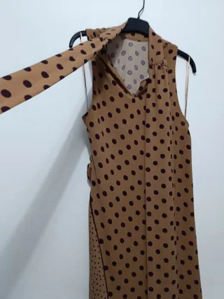 Vestido largo lunares lazo zara talla L