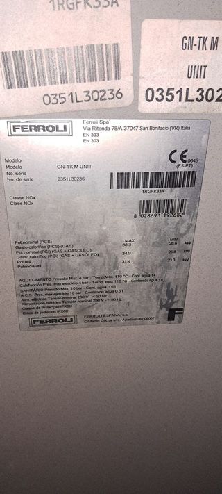 Caldaia Gasolio Ferroli Spa GN-TK M