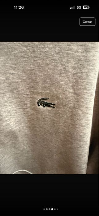 Sudadera Lacoste gris con cremallera