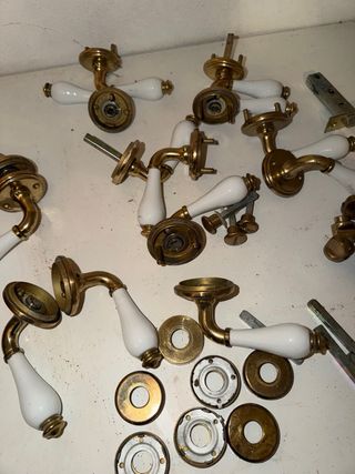 Pomos Manivelas Antiguas Puertas Latón Cerámica