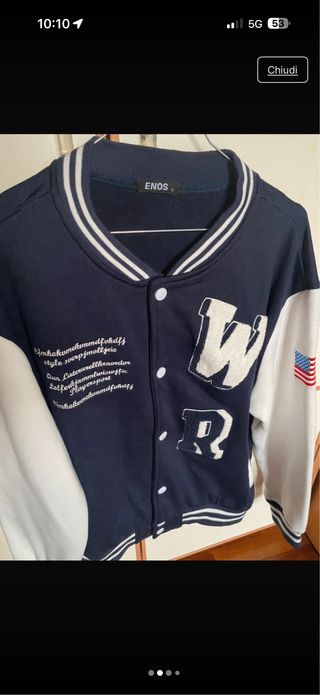 Felpa College Blu/Bianca