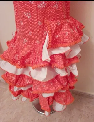 Vestido Flamenca Niña Coral