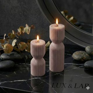 Set de dos velas acanaladas