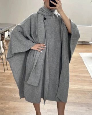 Zara abrigo Capa lana y alpaca