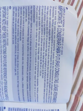 Cuna de viaje Jane + colchón