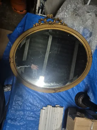 Espejo Ovalado Vintage Dorado