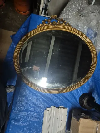 Espejo Ovalado Vintage Dorado