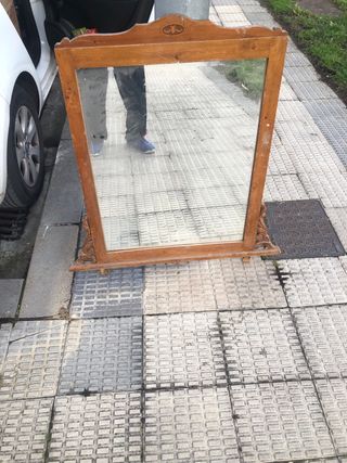 Espejo antiguo madera y cristal
