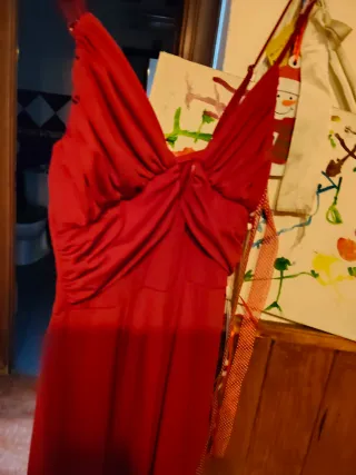 Mono largo rojo mujer