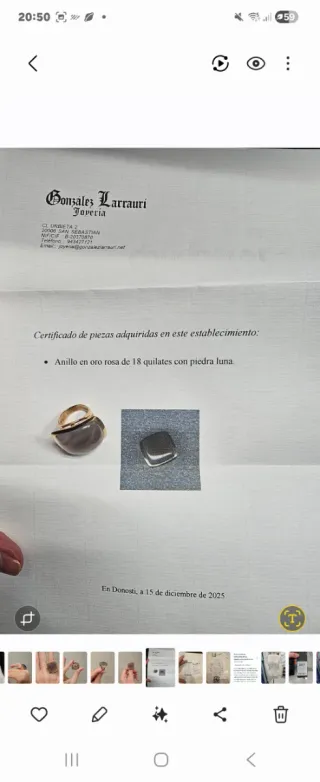 Anillo Oro Piedra luna