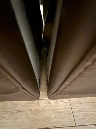 Divano angolare in pelle marrone