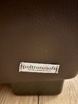 Divano angolare in pelle marrone