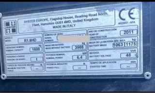 Carretilla eléctrica Hyster retráctil +9m