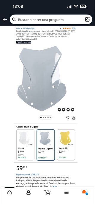 Parabrisas Moto Delantero