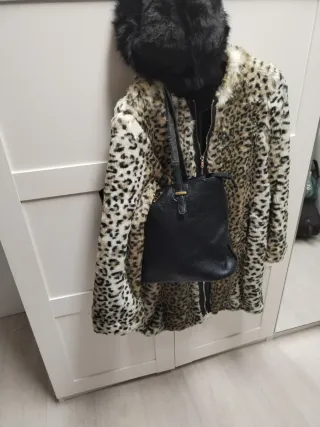 Abrigo Zara Basic Animal Print