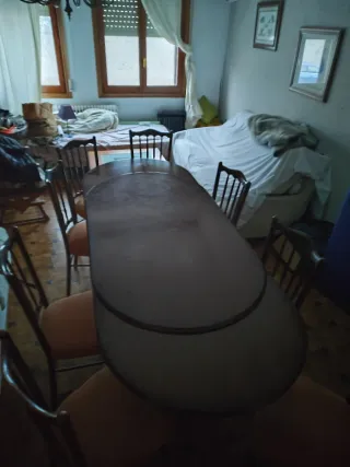 Mesa comedor extensible grande + 8 sillas
