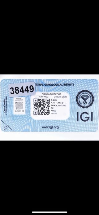 Diamante 0.66 Ct Fancy Natural SI1